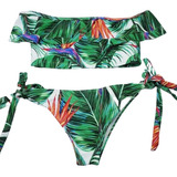 Bikini Blusita Olan Hojas Verde Niña. La Segunda Bazar