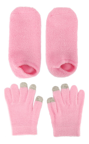 Luvas De Gel Hidratante, Meias, Tela De Toque Rosa, Spa, Rep