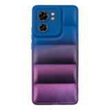 Funda Cubre Modulo Puffer Perlada Bicolor Para Moto Edge 40