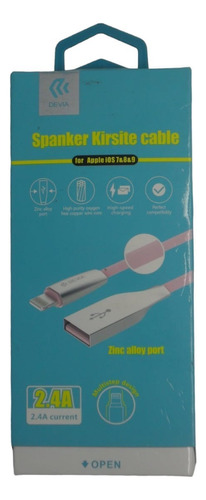 Cable Lightning De 1.2 Metros Cable Plano Devia En Rosado