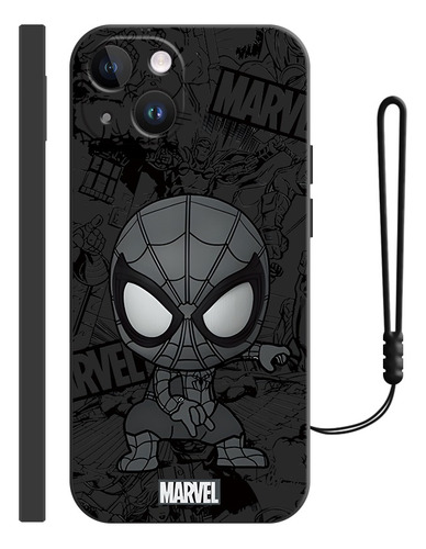 Carcasa Silicona Para iPhone Diseño De Spiderman + Correas