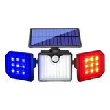 Lampara Solar Luz Estroboscópica Rojo Azul 4 Piezas