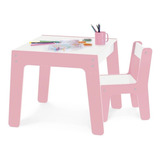 Brinquedo Conjunto Mesa E Cadeira Infantil Rosa - 990