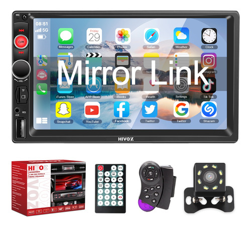 Autoestéreo Mirrorlink 2 Din Con Pantalla Táctil 7 In/cámara