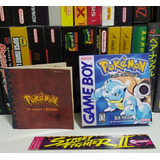 Pokémon Blue - Box + Manual Do Jogo  (game Boy)