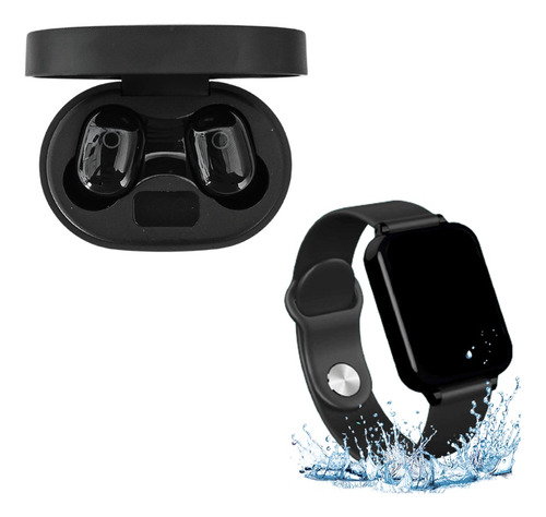 Kit Relógio À Prova D 'água Compátivel Samsung iPhone + Fone