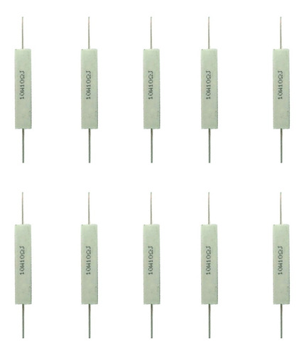 10pcs Resistencia De Cemento General 10w 10ohm Resistencias