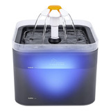 Fuente De Agua Automatica Silenciosa Luz Led 2 Lt Negra