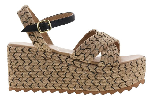 Sandalias De Plataforma Casual Tiras Cruzadas Yute 