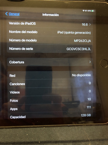 iPad 5a Generacion Red Móvil 128gb Gris Espacial