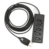 Extensão 5 Tomadas Alta Qualidade 110/220v Home Office 10 M Cor Preto 127v/220v