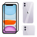 Kit Película 3d Vidro Para iPhone 11 + Traseira 9d + Câmera 