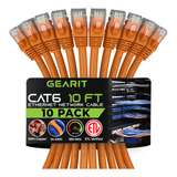 Gearit Cable Ethernet Cat 6 De 10 Pies (paquete De 10) - Cab