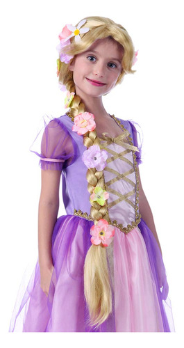 Pelucas Rubias Largas Rapunzel Niños Princesa Niña Di...