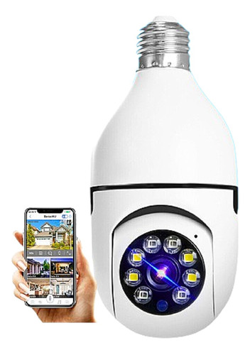 Camera Ip 360 Giratoria Wifi Lampada + Kit Cartão De Memória