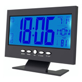 Reloj Despertador Lcd Con Pantalla De Temperatu Y Lámpara