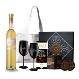 Box Rutini Vin Doux Copas Negras Grabadas Chocolates Kit Set