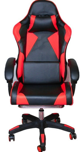 Silla Gamer Ergonomica Negro Con Rojo Con Detalles