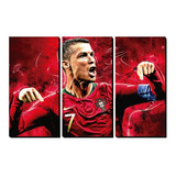 Cuadro Triptico Cristiano Ronaldo Portugal