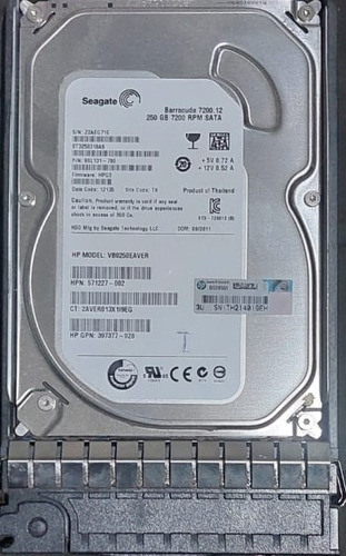 Disco Rigido Seagate Barracuda 250 Gb 7200 Rpm Servidores Hp