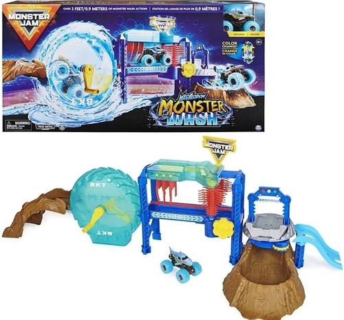 Monster Jam Megalodon Monster Wash Spin Master Color Azul