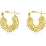 Aretes Aro Gruesos Oro Twisited Para Mujer Pequeños Gruesos