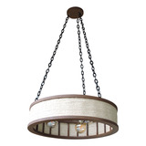 Luminária Pendente Rustica Roda Sisal Lustre Decoração - G