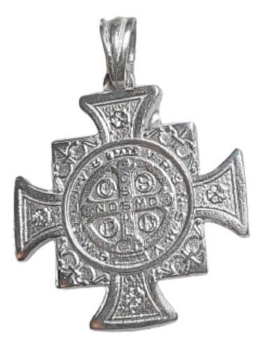 Medalla Cruz Céltica San Benito Plata 925, 26 X 26mm.