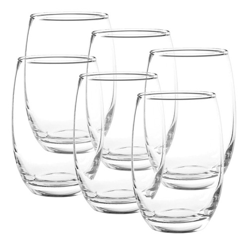 Vaso Vidrio Mikonos 460 Cc X 6 Und Cristar Color Transparente