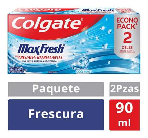 Colgate Max Fresh Pasta Dental Cool Mint  2 Unidades 90 Ml