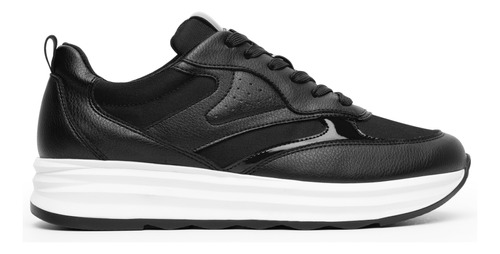 Tenis Urbanos Mujer Piel Negro Confort Flexi 127102 Gnv®