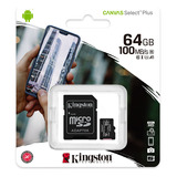 Memoria Flash Kingston Microsd, 64gb Clase 10