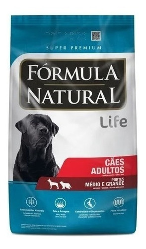 Alimento Fórmula Natural Super Premium Life Para Cão Adulto De Raça Média E Grande Sabor Mix Em Sacola De 15kg