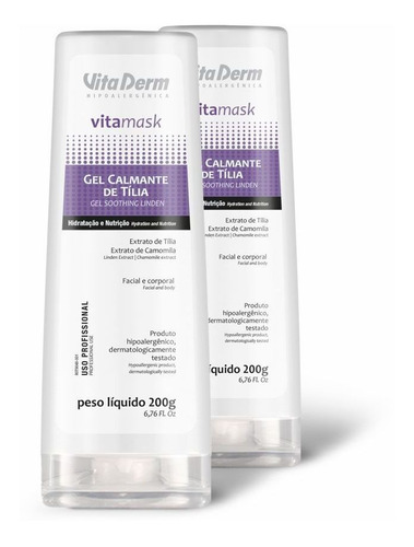 Kit 2 Gel Tília Calmante Corporal E Facial Vita Derm