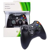 Kit Joystick Sem Fio Xbox 360 Black + Kit Pc P/ Charge/play