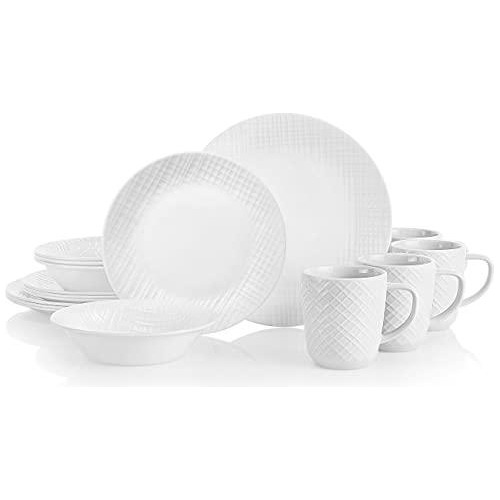 Set De Vajilla 16 Piezas Corelle Color Blanco Con Relieves