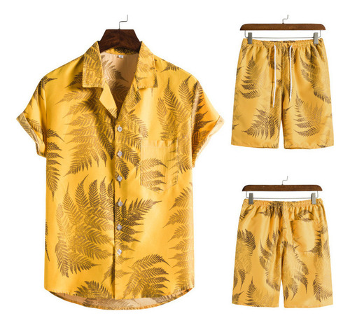 Qianyuu Conjunto De Shorts De Playa De Manga Corta Para