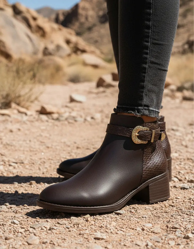 Botin De Vestir Para Dama Color Cafe 5017