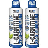 2x Termogênico L-carnitina Líquida Maçã Verde 480ml - Profit