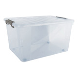 Caja Contenedor De Almacenamiento Plástica 84l Con Ruedas.