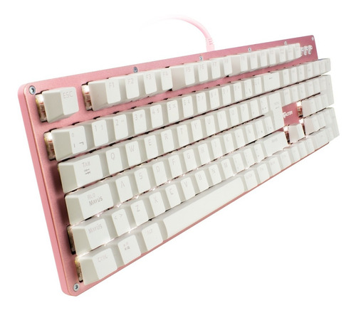 Teclado Mecanico Gamer Rgb Multimedia Outem Game Factor Rosa