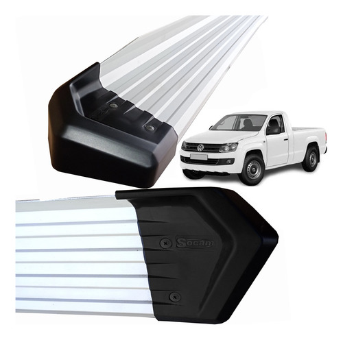 Estribos De Aluminio Socam Vw Amarok Cabina Simple 