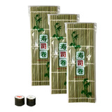 Kit 3 Esteiras Sudare Preparo De Comida Japonesa Sushi Bambu