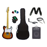 Kit Guitarra Tagima Woodstock Telecaster Tw55 + Caixa