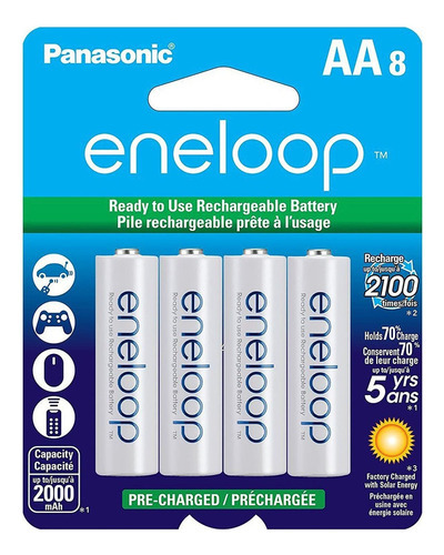 Panasonic Bk-3mcca8ba Eneloop Aa 2100mah (8 Unidades