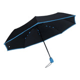 Paraguas Sombrilla P Lluvia Y Sol, Proteccion Uv Impermeable Color Azul Diseño De La Tela Lunares