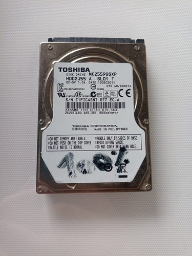 Disco Duro Toshiba 250gb - Garantia