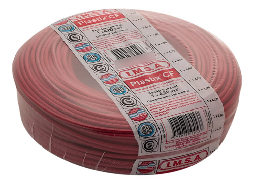 Cable Unipolar Imsa Plastix Cf Rojo 4mm Pvc X100m