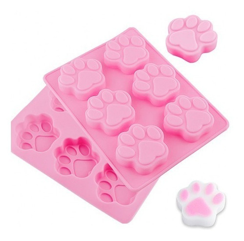 Forma De Silicone Patinha P/ Bolo Chocolate Sabone Gelo Rosa