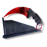 Cuchillo Kerambit Cs Go Con Exhibidor 3d Táctico Razr Funda 